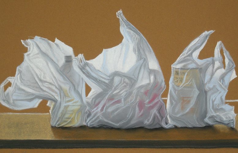 Secret Housewives Business-- Pastel. Modern still life painting by Australian artist Chris Hundt. Top artist for quirky art 