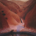 Desert Landscape painting. Australian landscape paintings by Chris Hundt. Top artist for quirky art & narrative art. One of the modern Australian female artists & Australian painters.