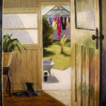 Back Door-- Pastel. Modern still life painting by Australian artist Chris Hundt. Top artist for quirky art & narrative art. One of the modern Australian female artists & Australian painters.