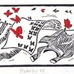 Flutterbys-- Hand Coloured Linocut. Modern still life painting by Australian artist Chris Hundt. Top artist for quirky art & narrative art. One of the modern Australian female artists & Australian painters. Modern still life painting by Australian artist Chris Hundt. Top artist for quirky art & narrative art. One of the modern Australian female artists & Australian painters.